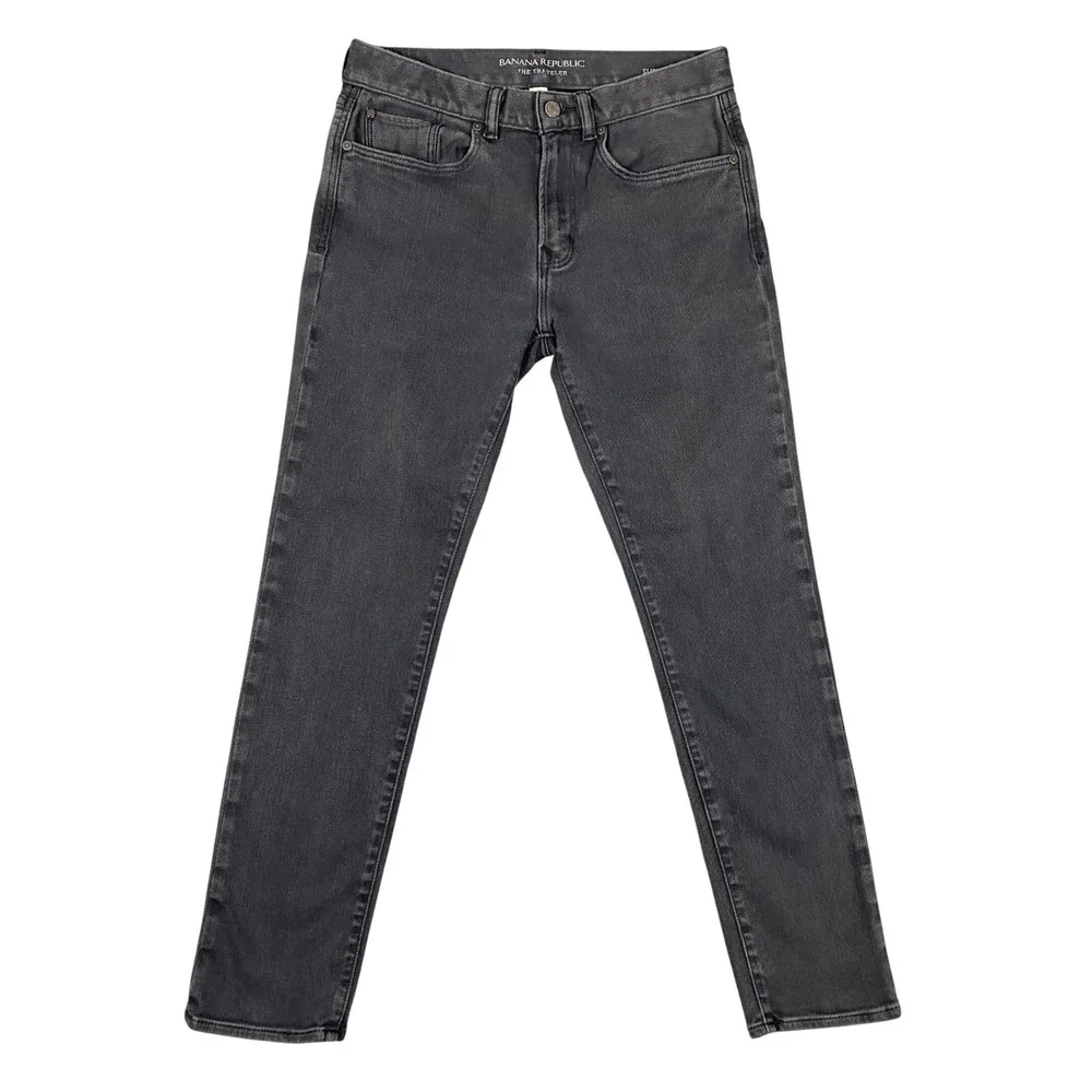 Banana Republic Traveler Slim Fit Stretch Denim Jeans‎ Mens 30 Gray